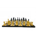 Combo of The Camelot 3.25" Ebony Wood Chess Pieces with !9" Ebony wood Board and Storage Box