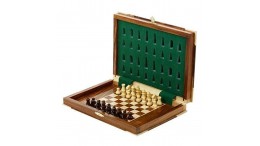 Book Shape Travel Wood Magnetic Chess Set 7"