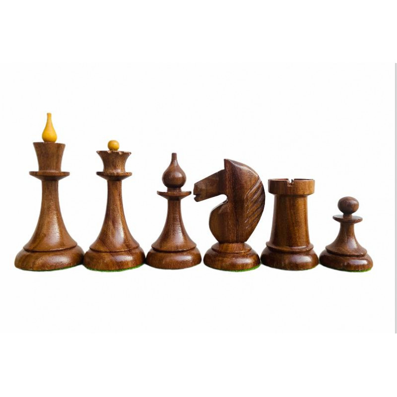 GIFT ITEM Dubrovnik ROYAL 3" chess pieces-wooden,weighted,felted Seshaam wood 