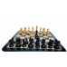 1950 Reproduced Dubrovnik Fisher Chessmen in Boxwood/Ebonised 3.7" with 19" Ebony wood Chess Board