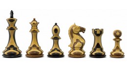 Santiago Striped Staunton Chessmen 4 inch