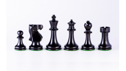 Old Vintage Wooden Chess Pieces 3.85" King in Ebonised(Stained Boxwood)