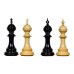 The Sikh Empire Wooden Luxury Chess Pieces 4.5" King in Boxwood and Ebony Wood(Natural black Wood)