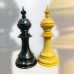 The Sikh Empire Wooden Luxury Chess Pieces 4.5" King in Boxwood and Ebony Wood(Natural black Wood)